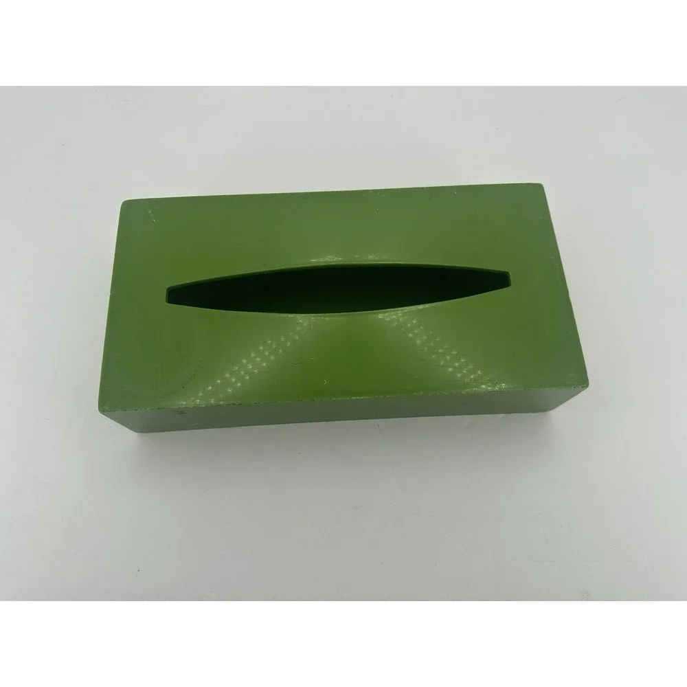 Green Tissue Holder Vintage Plastic